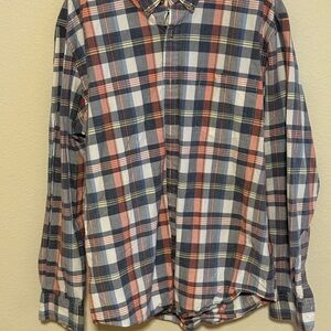 St. John's Bay Blue and Red Plaid Casual Shirt